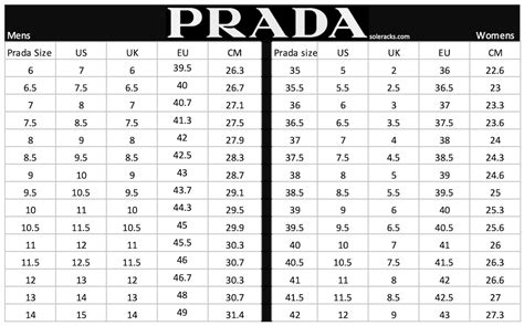 Prada women's size chart